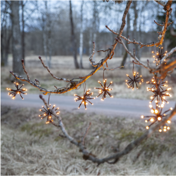 Lichtgordijn mini poolster zwart - 4 m - 200 lampjes - Goud warm wit licht