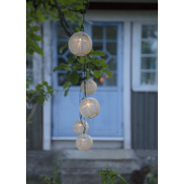 Solar Feestverlichting ‘’Lampion Beige Festival’’ – 2,7 meter