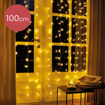 Lichtgordijn LED met sterren gordijn - 100 x 120cm - 64 lampjes