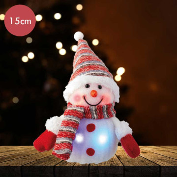 Rode sneeuwpop met veranderde kleuren LED verlichting 15CM 