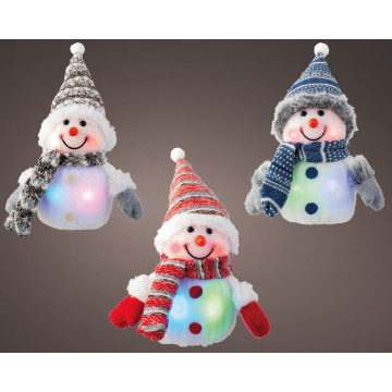 Sneeuwpoppen set van 3 met veranderde kleuren LED verlichting - 15CM 