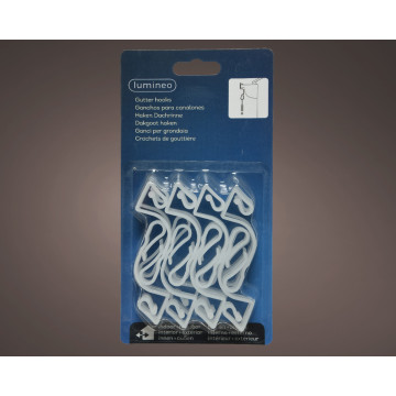 Dakgoothaakjes 7 x 1,2CM wit voor lichtstring – set van 16 stuks