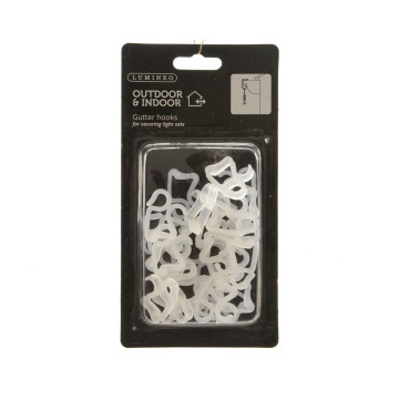 Dakgoothaakjes 3,5 x 2,5CM wit voor lichtstring – set van 24 stuks