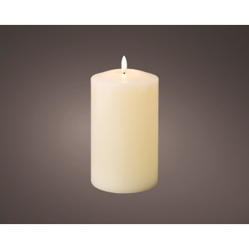 LED wax kerkkaars crème - ø10x19 cm
