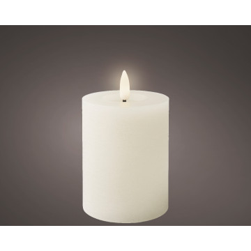 LED wax kaars wit met timer - 11,2 cm