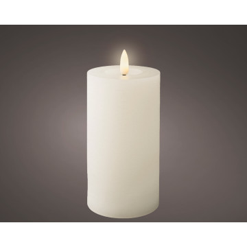 LED wax kaars wit met timer - 15 cm
