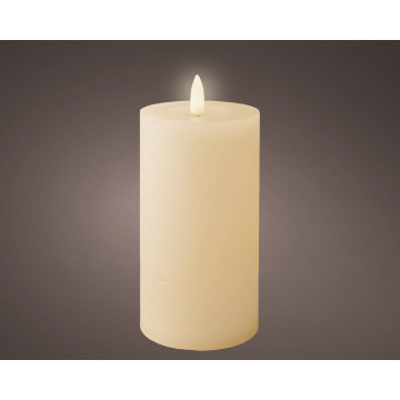 LED wax kaars crème met timer - 15 cm