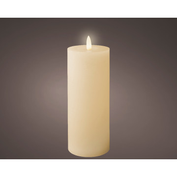 LED wax kaars crème met timer - 19 cm