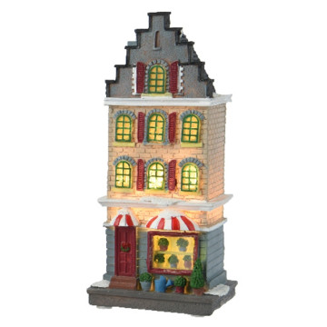 LED Kersthuis voor kerstdorp - Wit - 19 cm hoog