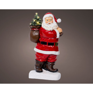Kerstman beeld met verlichting - Micro LED - 30 cm