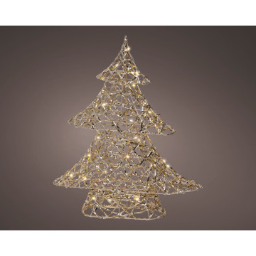 Micro LED kerstboom van metaal met 30 warm witte LEDS - 40 cm