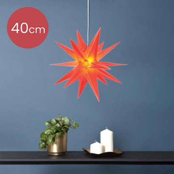 Rode Kerstster voor buiten met LED verlichting - 40cm