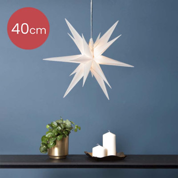 Witte Kerstster voor buiten met LED verlichting - 40cm