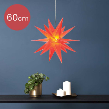 Rode Kerstster voor buiten met LED verlichting - 60cm