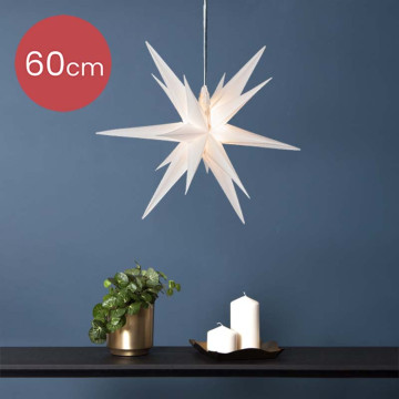 Witte Kerstster voor buiten met LED verlichting - 60cm