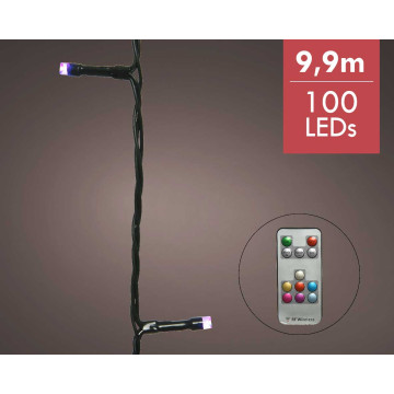 Slimme kerstboomverlichting LED met afstandbediening RGB-W - 9,9m - 100 lampjes