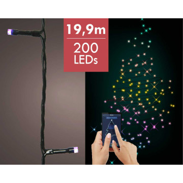 Slimme Kerstboomverlichting LED met app RGB-W - 19,9m - 200 lampjes