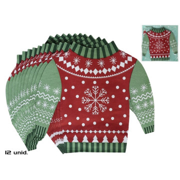 Kerst servetten kersttrui - 12 stuks - 33x33 cm