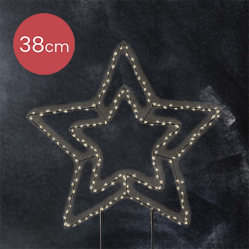 Metalen prik kerstster met 180 LED lampjes voor buiten - 38cm