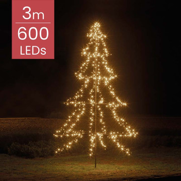 Buiten Kerstboom met 600 LED lampjes - warm wit - 300CM 
