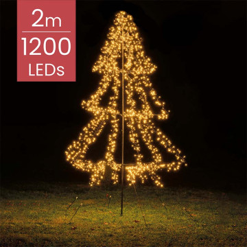 Buiten Kerstboom met 1200 LED lampjes - warm wit - 200CM 