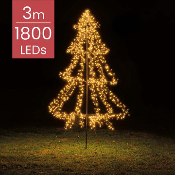 Buiten Kerstboom met 1800 LED lampjes - warm wit - 300CM 