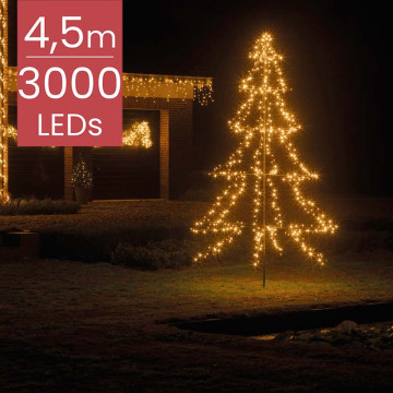 Buiten Kerstboom met 3000 LED lampjes - warm wit - 450CM 