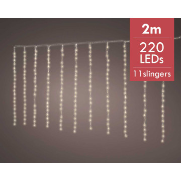 Kerstverlichting Balkon LED String 2M met 11 vertakkingen en 5 lichtfuncties - 220 lampjes
