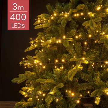 Easy fix kerstboom verlichting met 400 LED lampjes - 1,5m - extra warm wit