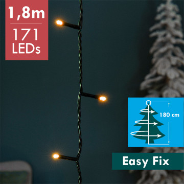 Easy fix kerstboom verlichting met 400 LED lampjes - 1,5m - extra warm wit