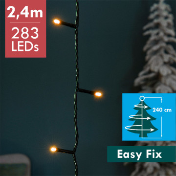 Easy fix kerstboom verlichting met 400 LED lampjes - 1,5m - extra warm wit