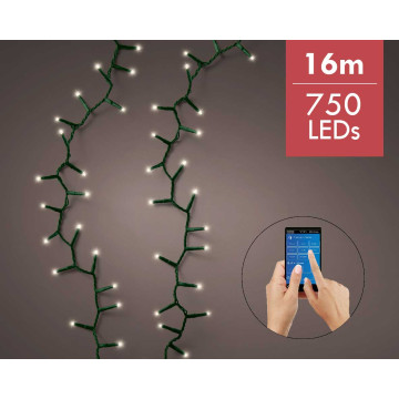 Slimme kerstboomverlichting LED met app warm wit - 16M - 750 lampjes