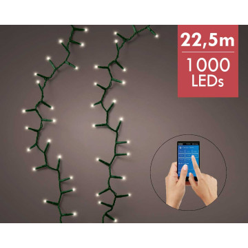 Slimme Kerstboomverlichting LED met app warm wit - 22,5M - 1000 lampjes