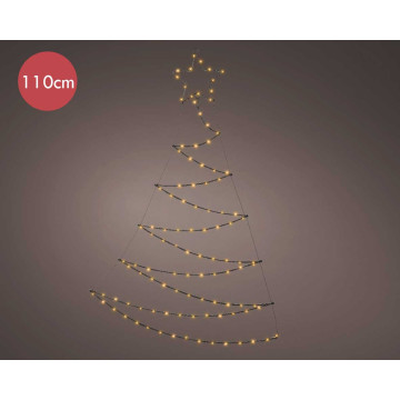Metalen kerstboom zwart met 110 micro LED lampjes - 110CM 