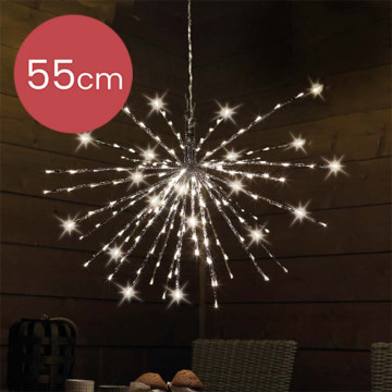 Poolster zilver met 144 micro LED lampjes - warm wit - Ø 55CM 