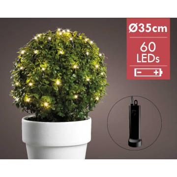 Kerstverlichting LED lichtnet -div lichtstanden Ø 35cm - 60 lampjes