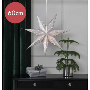 Zilver hangende kerstster Blinka  - 60 cm