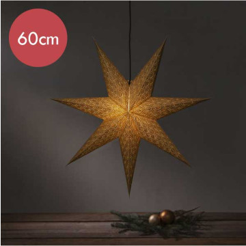 Gouden papieren kerstster Brodie  - 60 cm