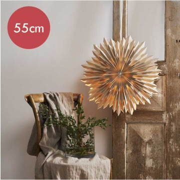 Beige papieren kerstster Ice  - 50 cm