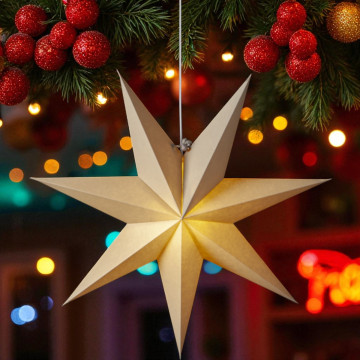 Papieren kerstster beige 45x45 cm