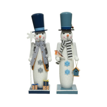 Houten sneeuwpoppen duo - 38CM 