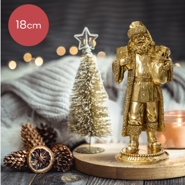 Terracotta gnoom met grote baard en glitter - 18,5CM 