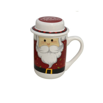 Kerstmok met deksel en kerstman - 400 ml