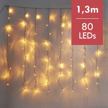 Gouden lichtgordijn 1,3x1,3meter - 80leds