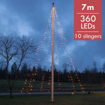 Gouden vlaggenmast verlichting 7meter - 360leds