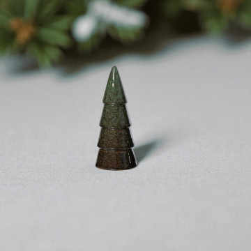 Porseleinen kerstboom, Gestileerd Bruin met 4 etages
