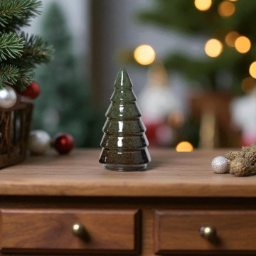 Porseleinen kerstboom, Gestileerd Bruin met 6 etages