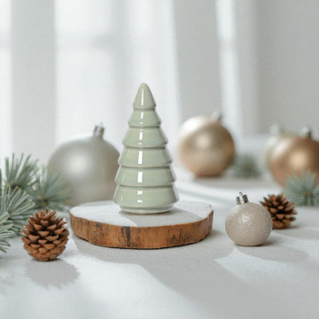 Porseleinen kerstboom, Gestileerd Wit met 6 etages