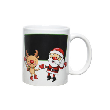 Kerst krijtmok met dansende kerstfiguren