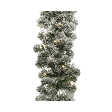 Everlands besneeuwde guirlande met 50 LEDs - 270x12 cm